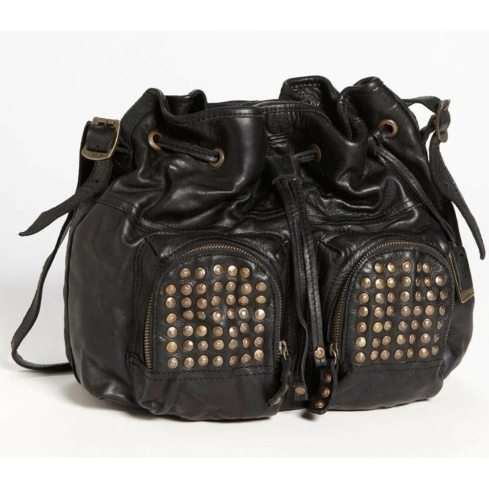 Frye Brooke Studded Handbag Boho Drawstring Leather‎